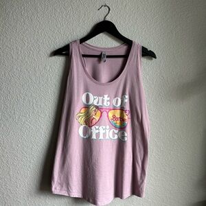 💖Barbie Out of Office Pink Sleeveless Relaxed Tank Top